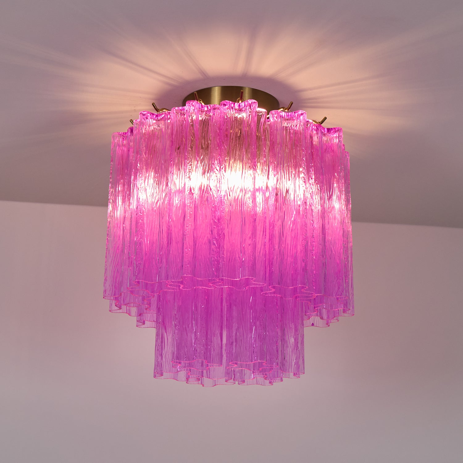 Fiora Rose Red Glass Ceiling Lamp - Lumpaz