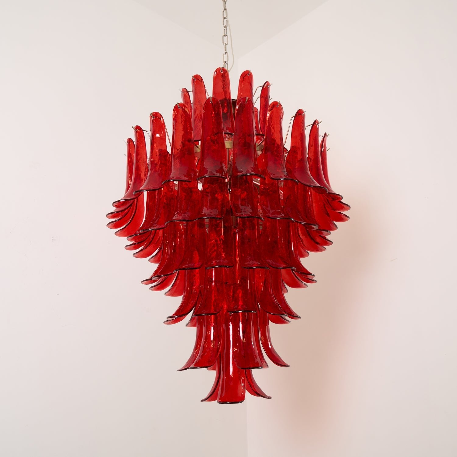 Murano Crimson Cascade Chandelier - Lumpaz