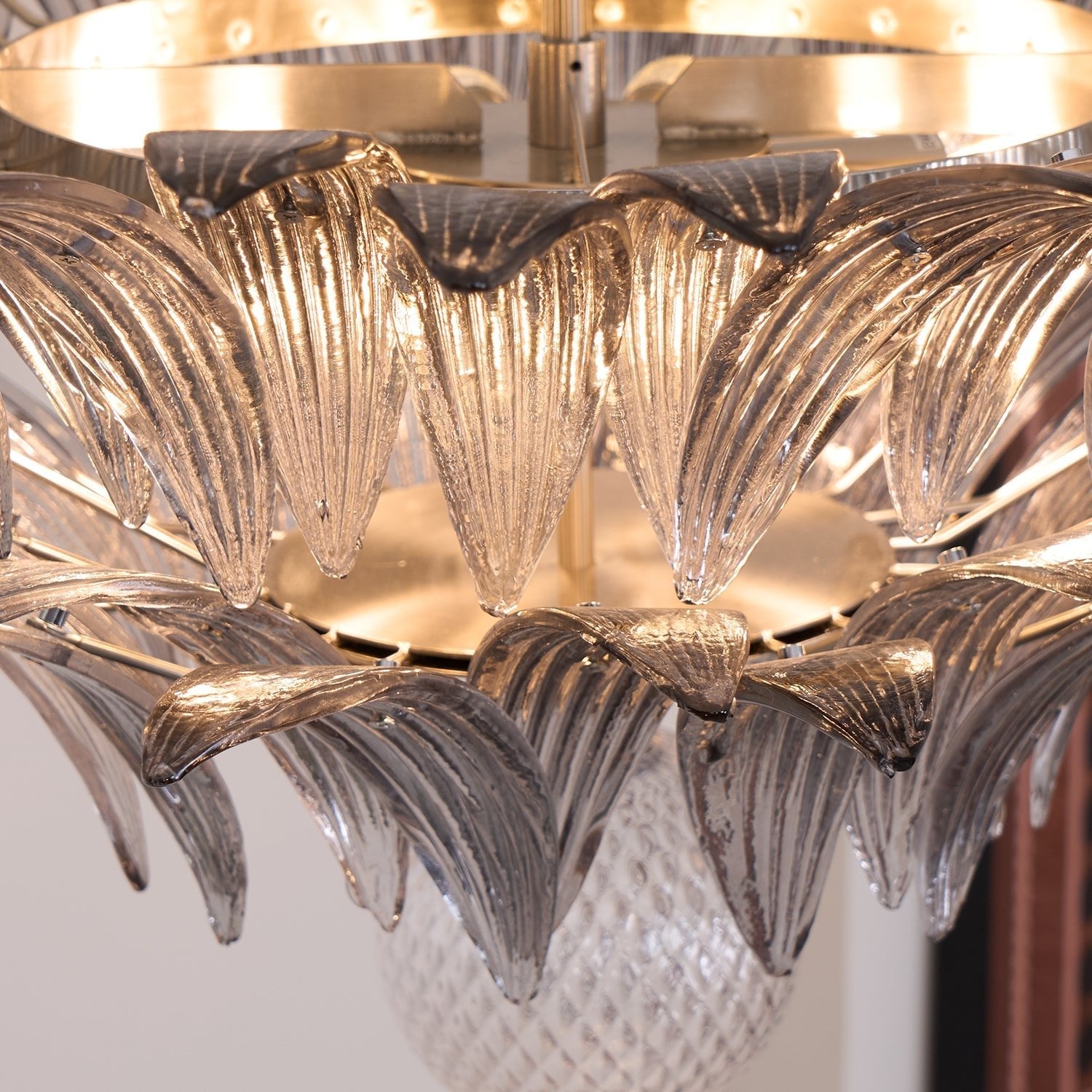 Murano Palmette Transparent Chandelier - Lumpaz