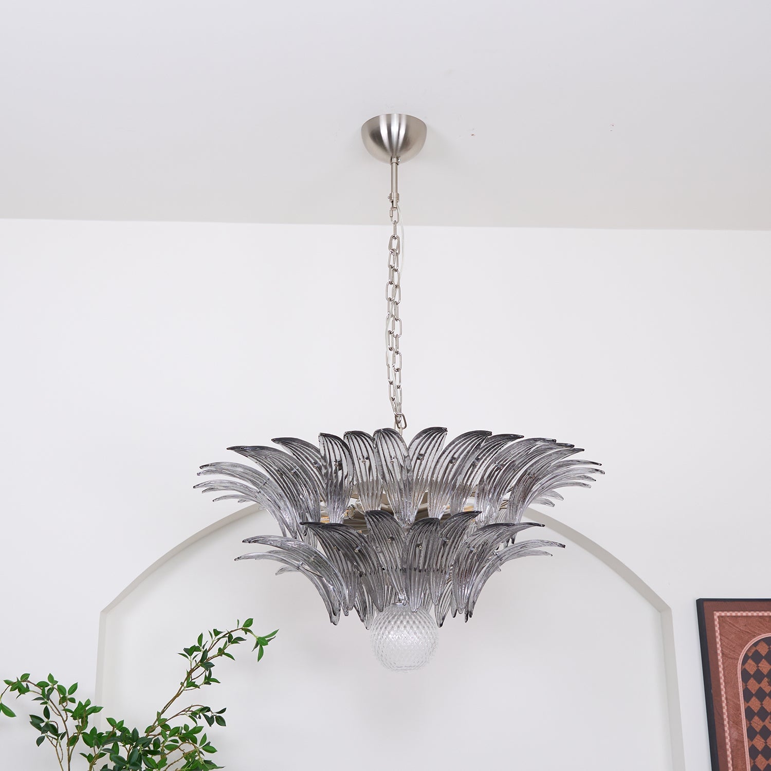 Murano Palmette Transparent Chandelier - Lumpaz
