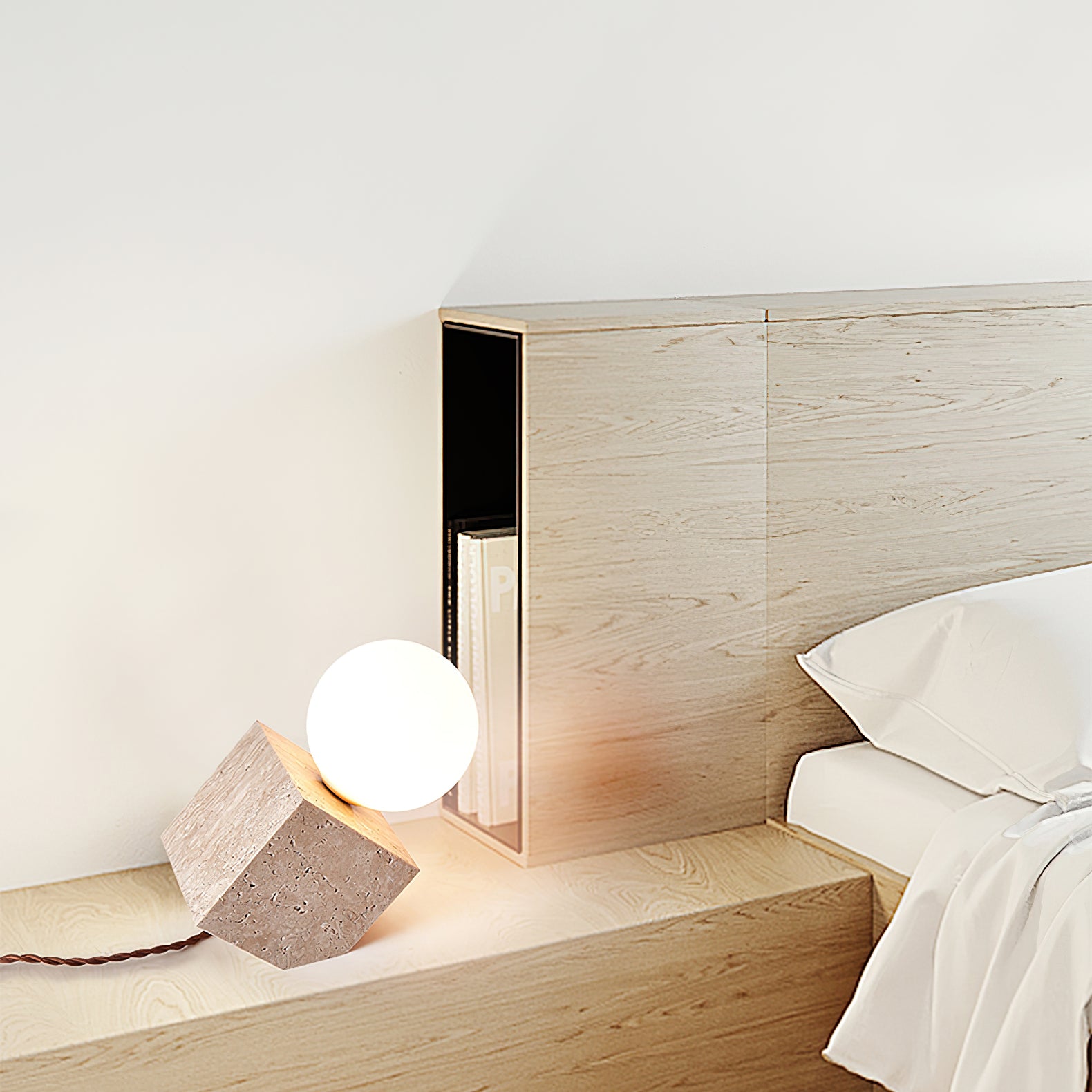 Cube Stone Table Lamp - Lumpaz