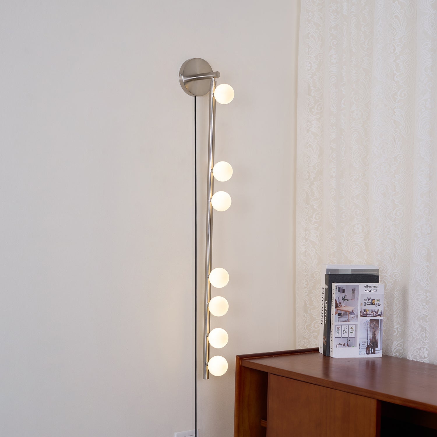 Brass Glass Tube Plug-in Wall Lamp - Lumpaz