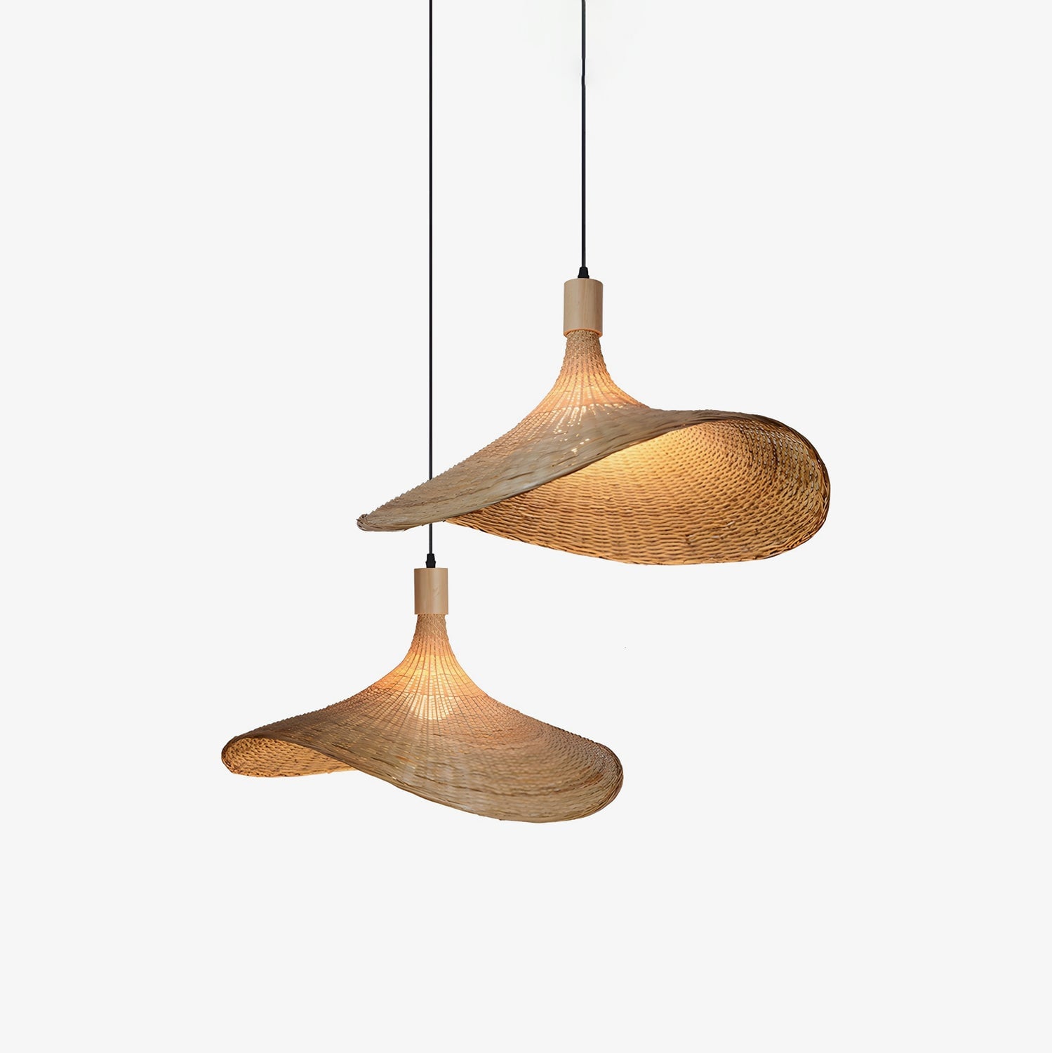 Rattan Weave Hat Pendant Light - Lumpaz