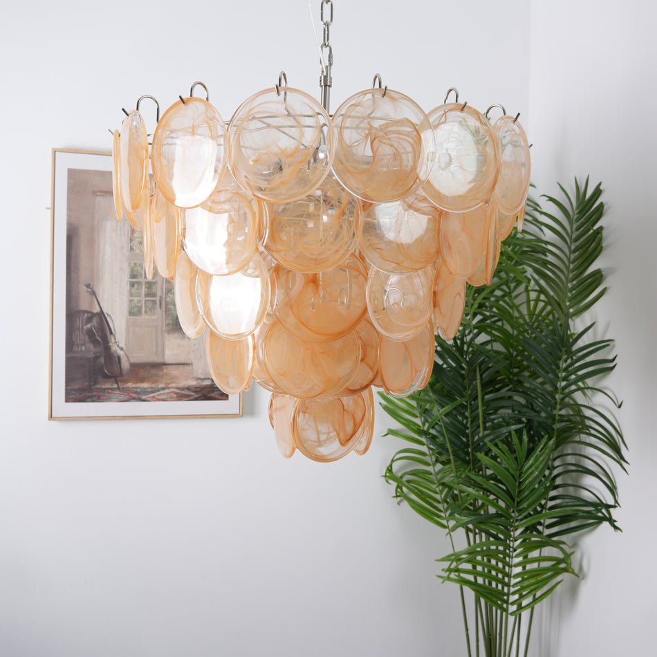 Orange Murano Disc Chandelier - Lumpaz