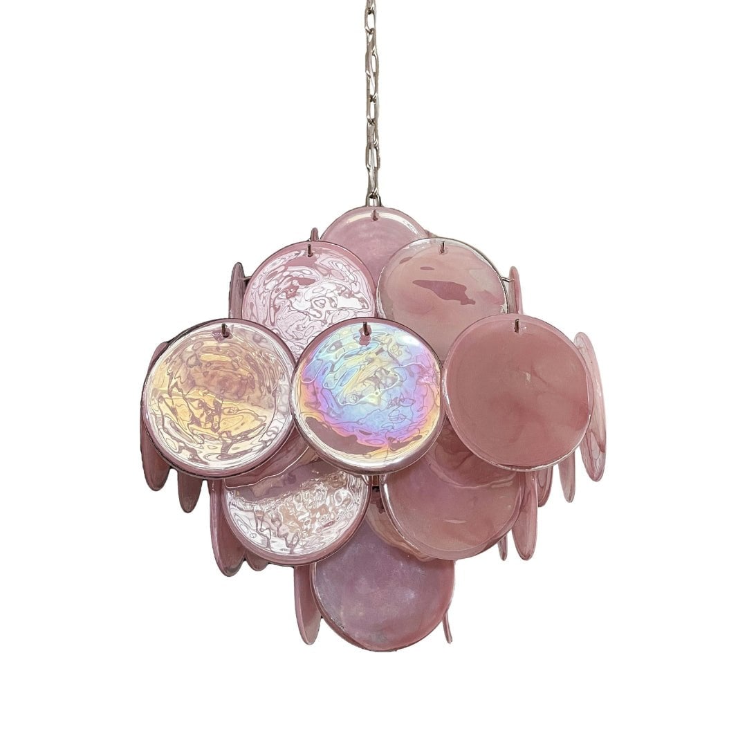 Murano Pink Disks Chandelier - Lumpaz