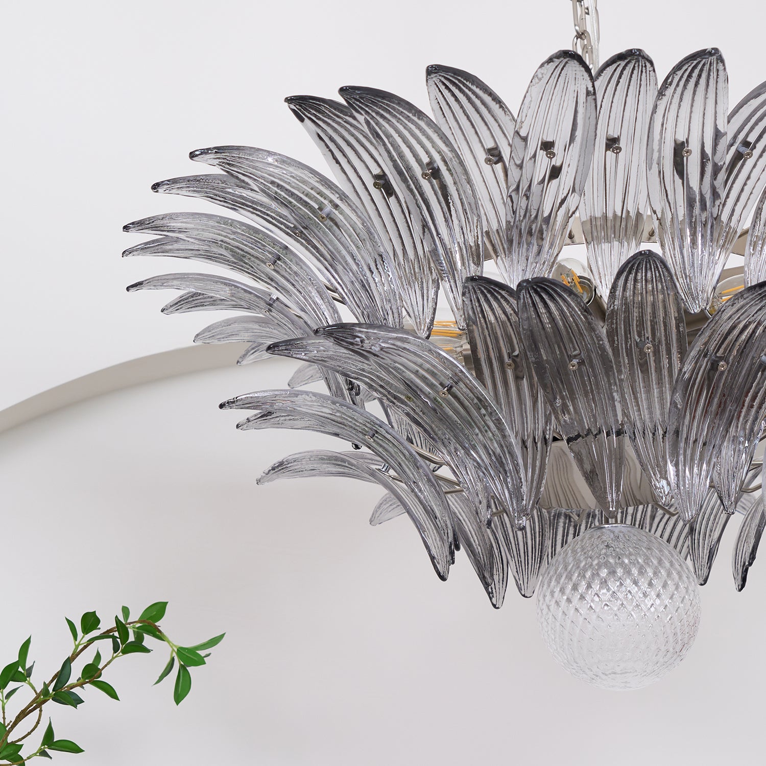 Murano Palmette Transparent Chandelier - Lumpaz