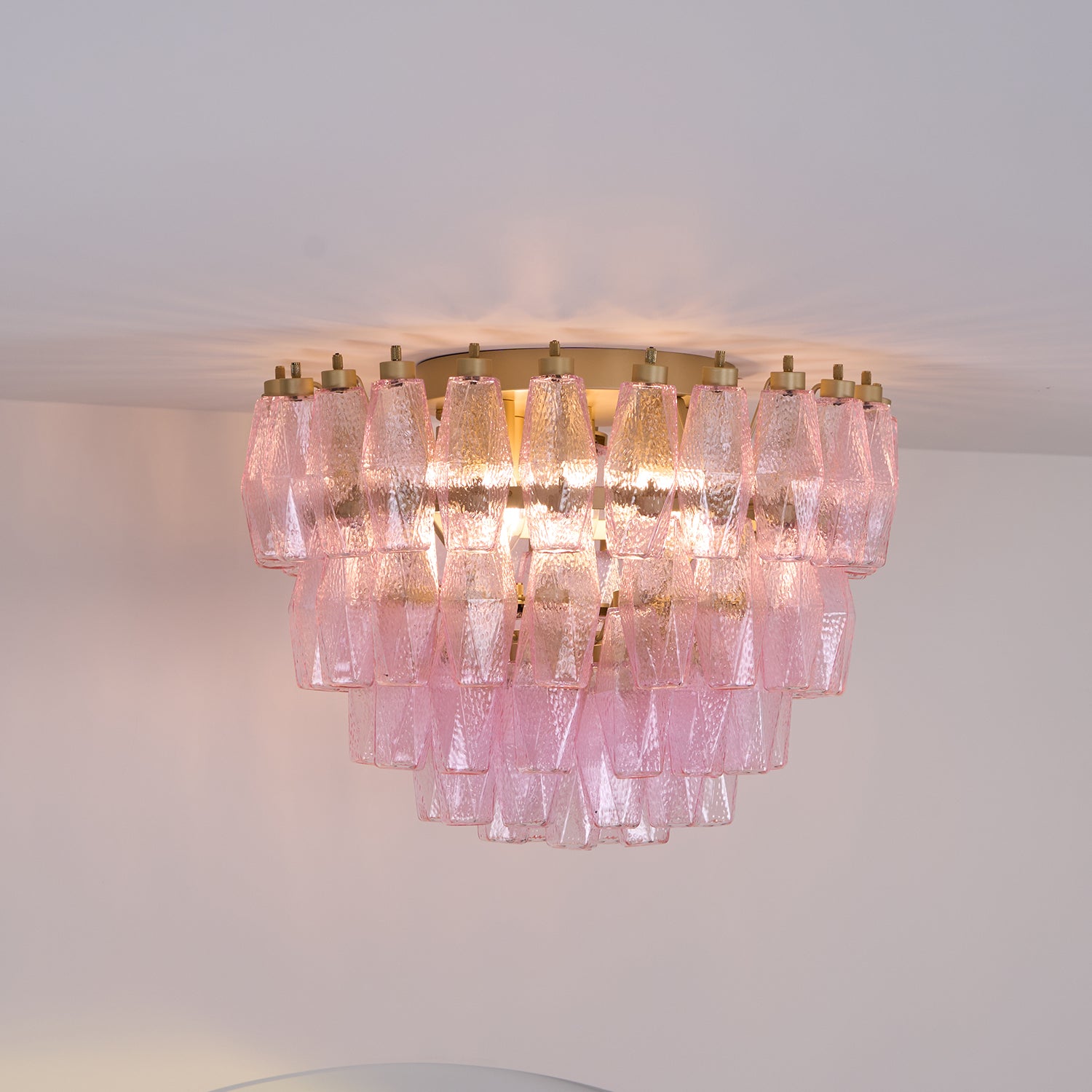 Poliedri Murano Pink Ceiling Light - Lumpaz