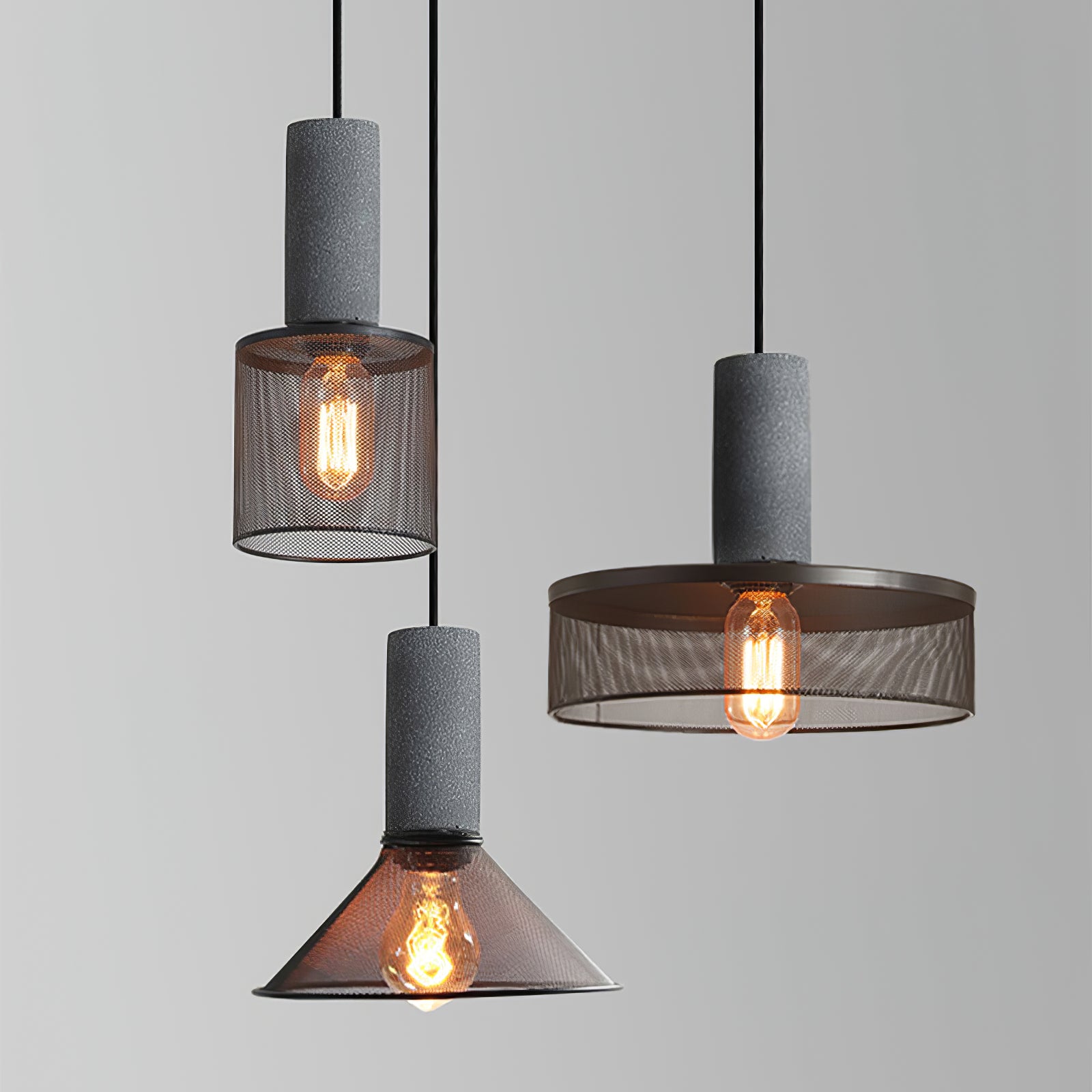 Cement Mesh Pendant Light - Lumpaz