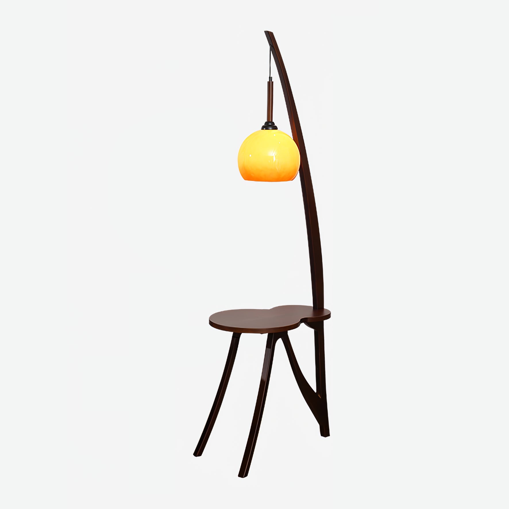 Arc Wood Hanging Floor Lamp - Lumpaz