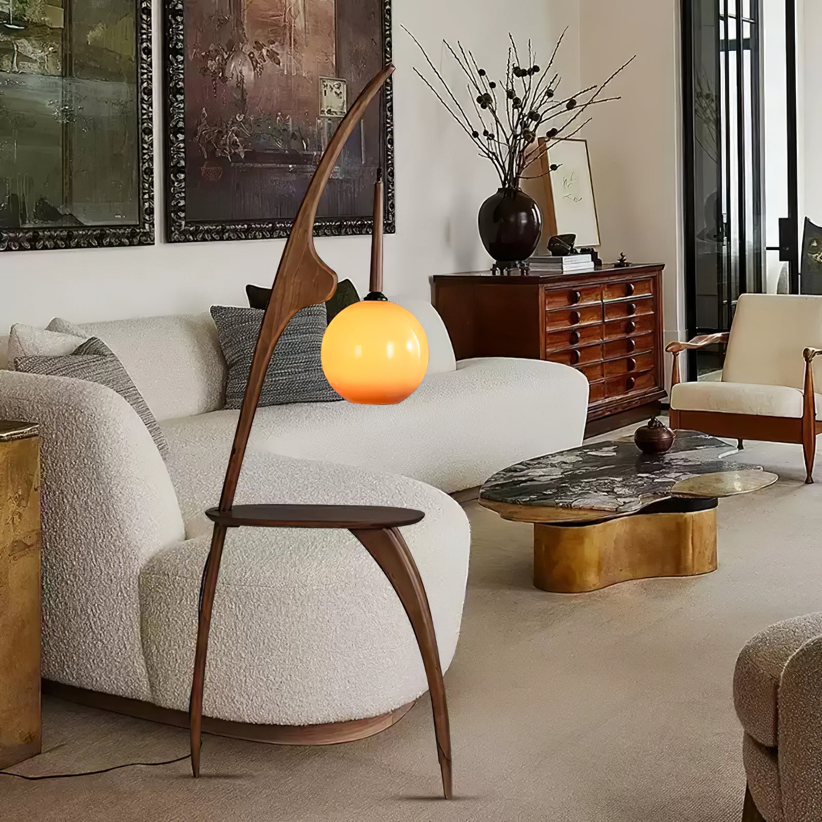 Curved Mantis Arm Floor Lamp - Lumpaz