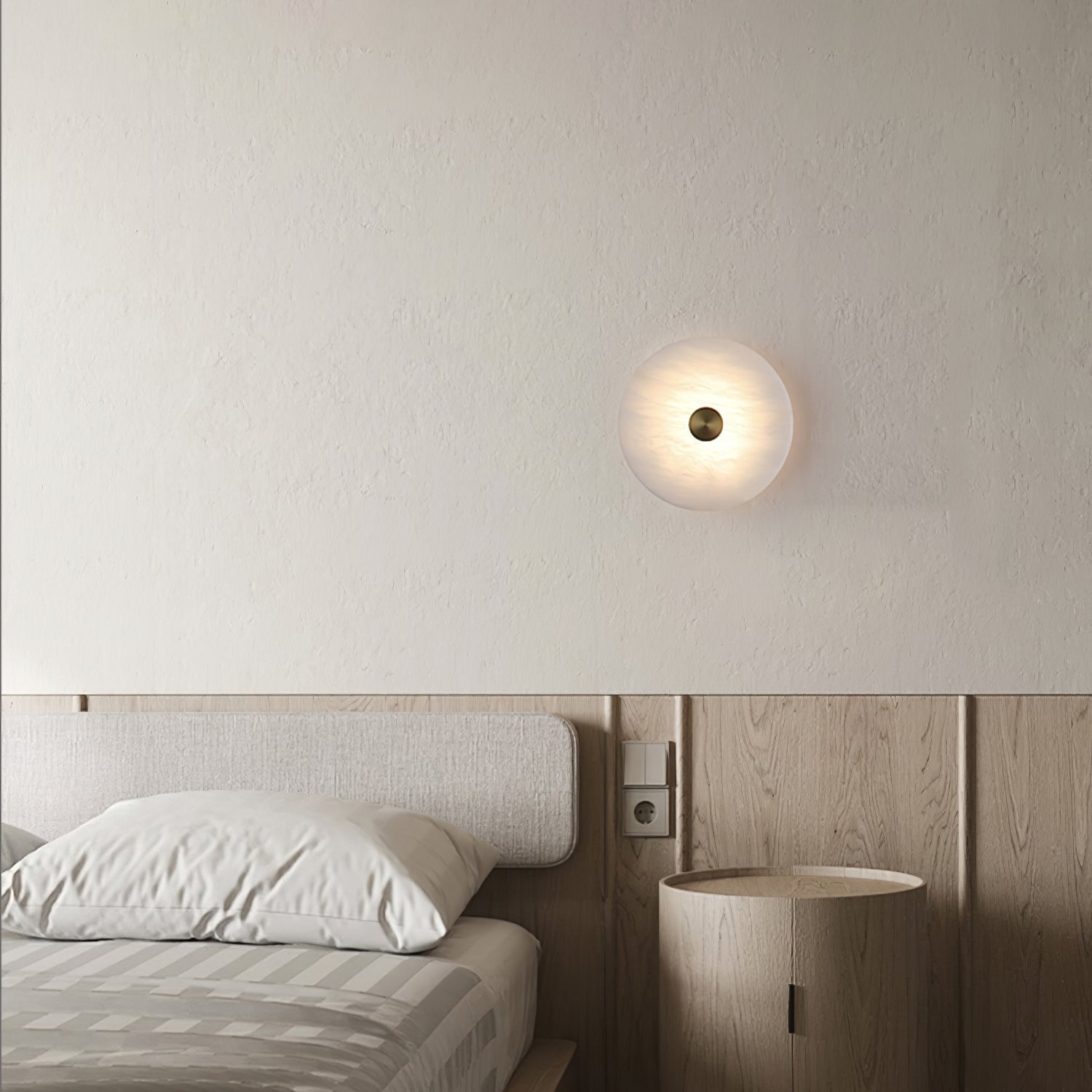 Disc Shaped Alabaster Wall Light - Lumpaz