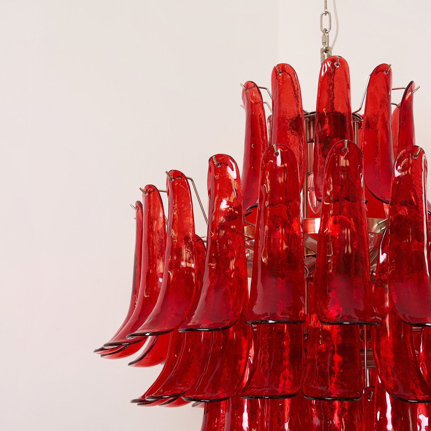 Murano Crimson Cascade Chandelier - Lumpaz