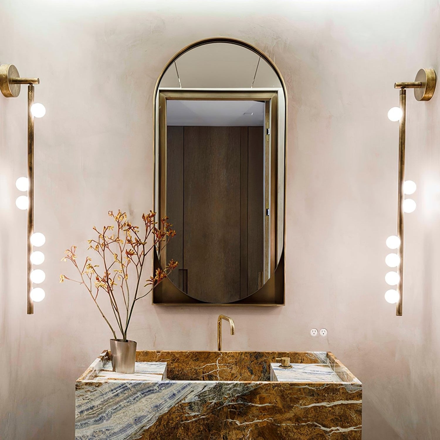 Brass Glass Tube Plug-in Wall Lamp - Lumpaz