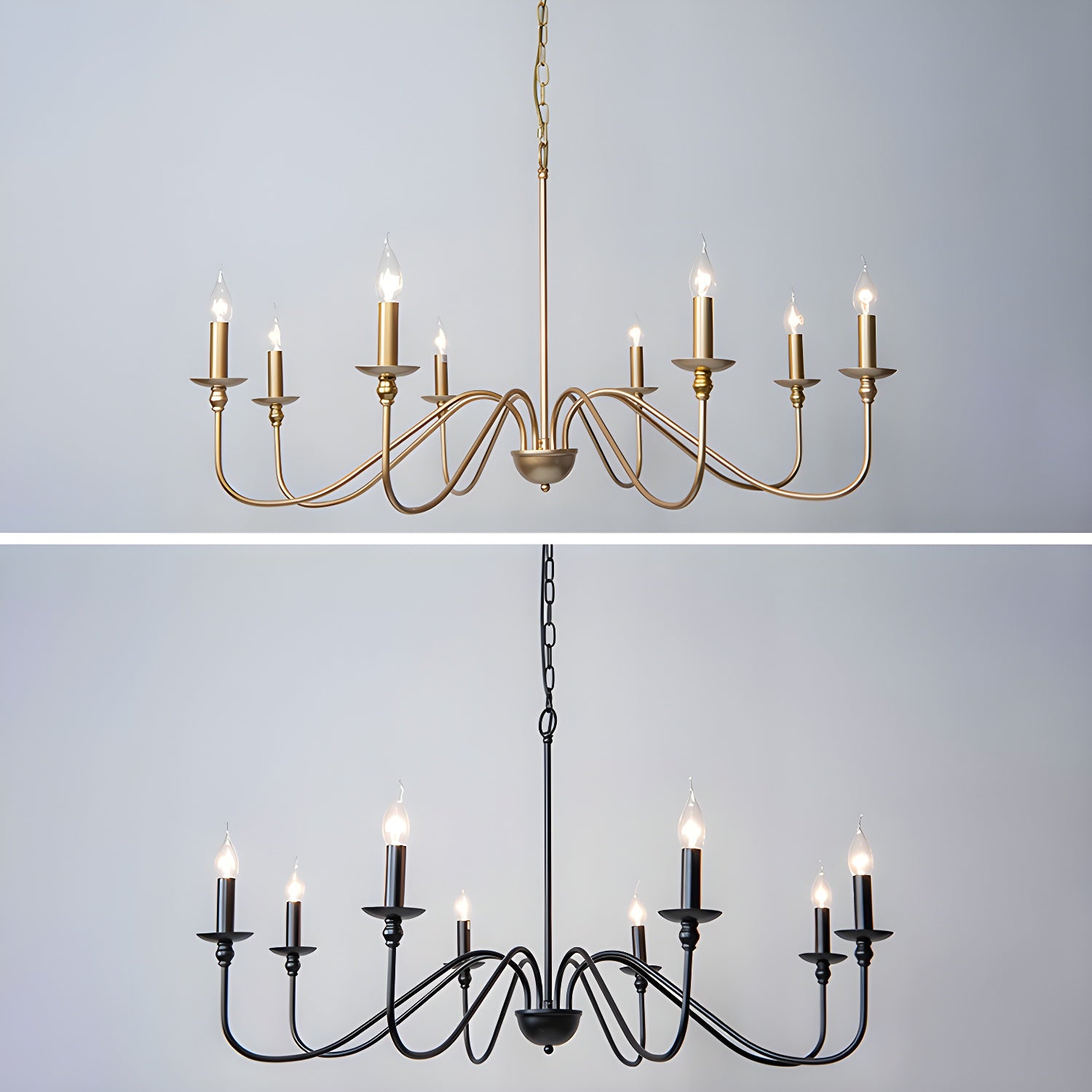 Timeless Gold Candle Chandelier - Lumpaz