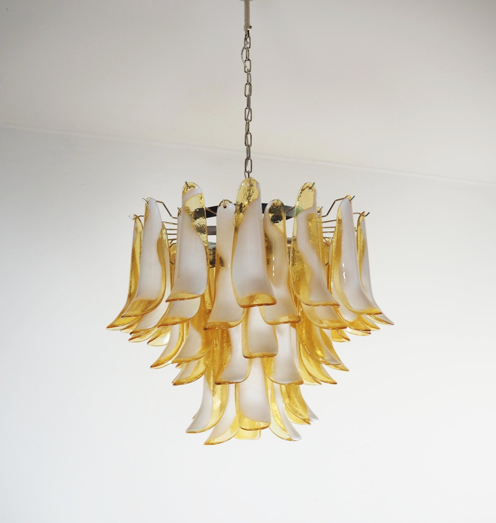 Amber Glass Murano Petals Chandelier - Lumpaz