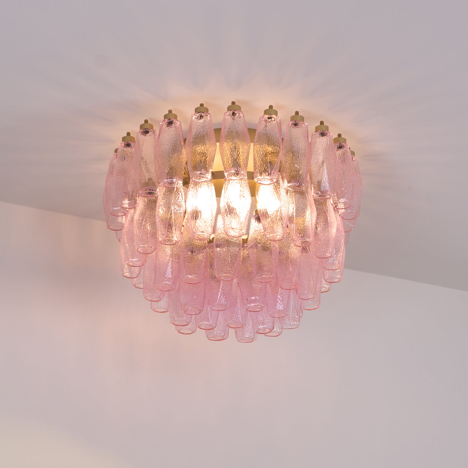 Poliedri Murano Pink Ceiling Light - Lumpaz