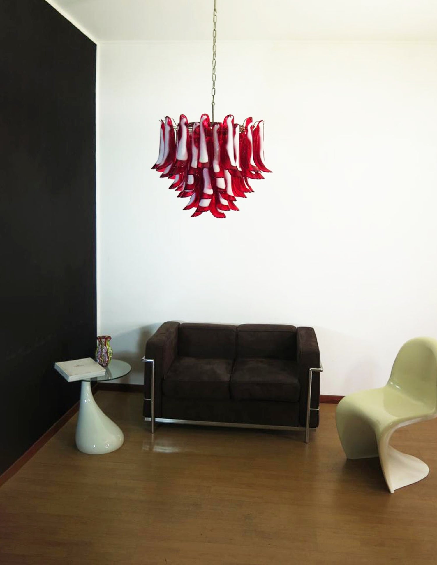 Red Glass Murano Petals Chandelier - Lumpaz