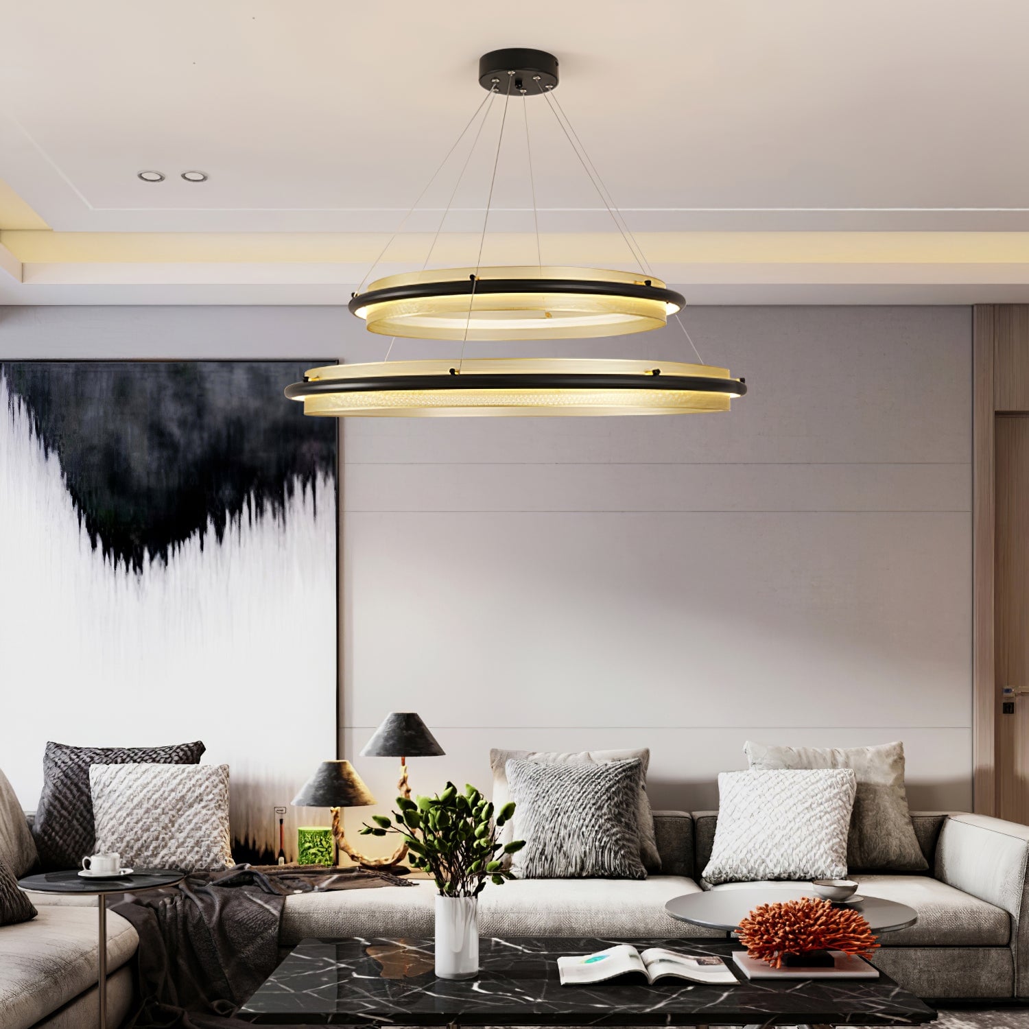 Acrylic LED Round Chandelier - Lumpaz