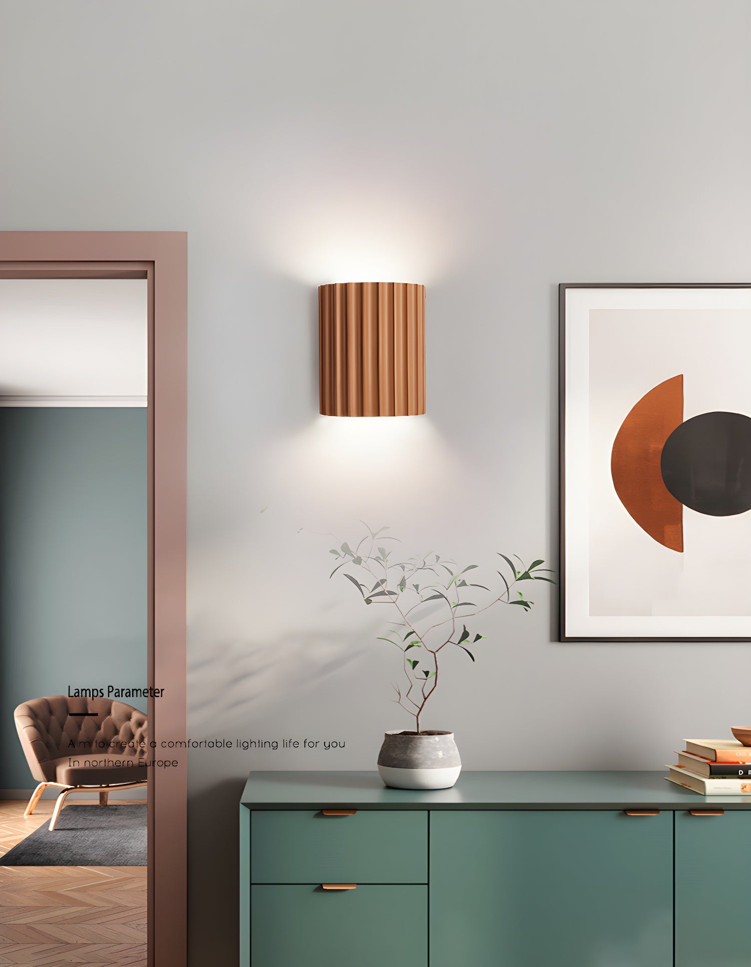 Resin Ribbed Wall Lamp - Lumpaz