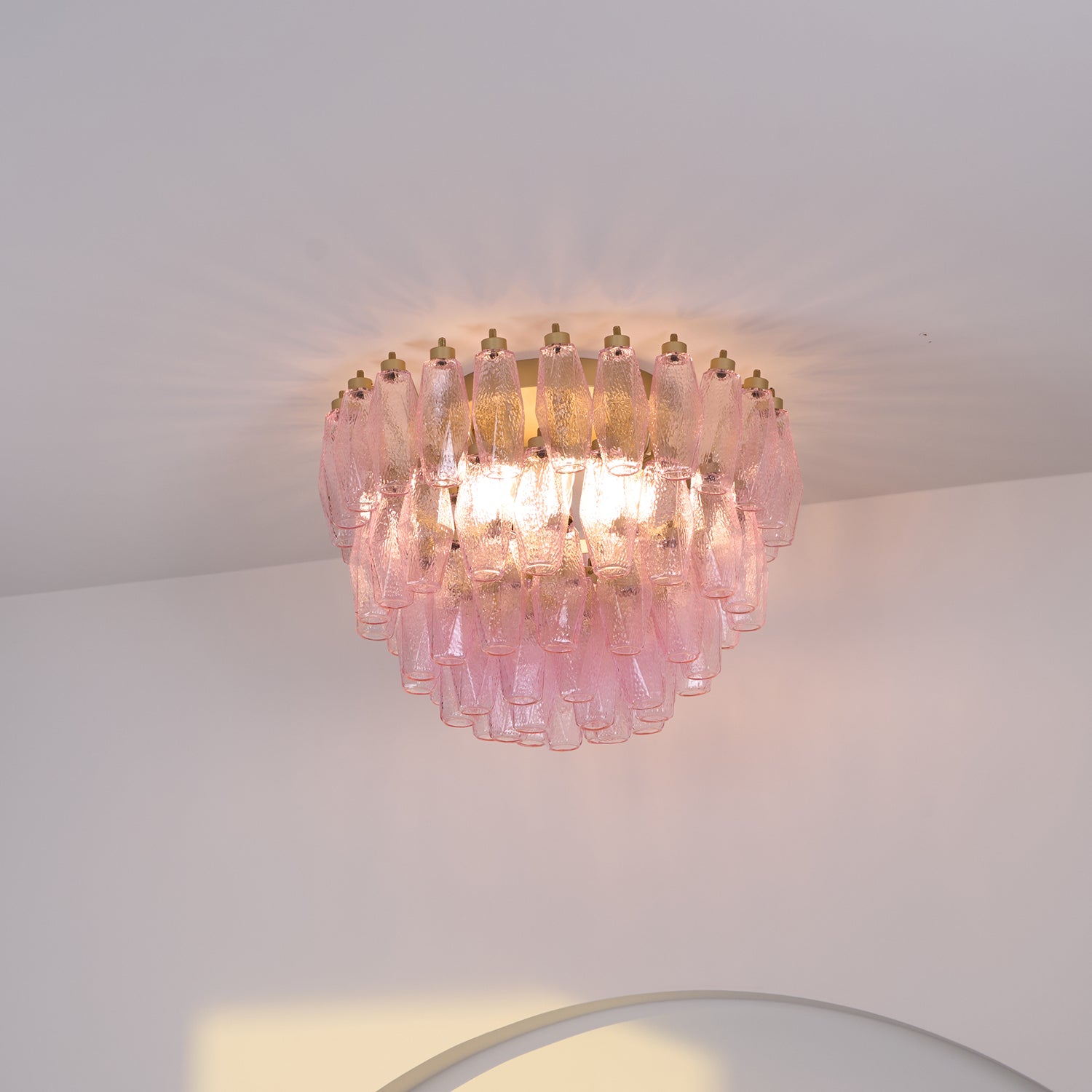 Poliedri Murano Pink Ceiling Light - Lumpaz