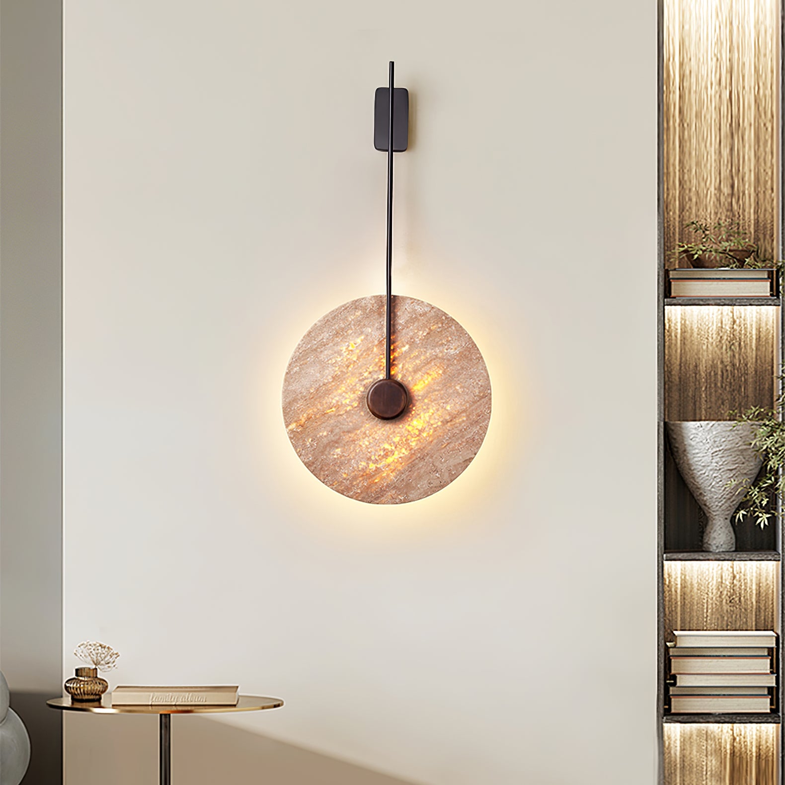 Travertine Disc Wall Lamp - Lumpaz
