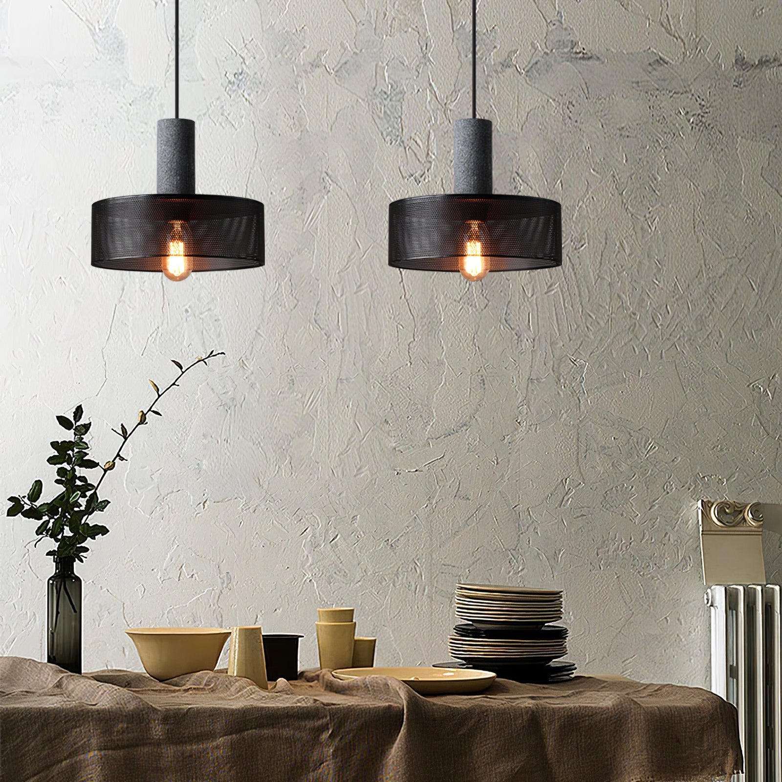 Cement Mesh Pendant Light - Lumpaz