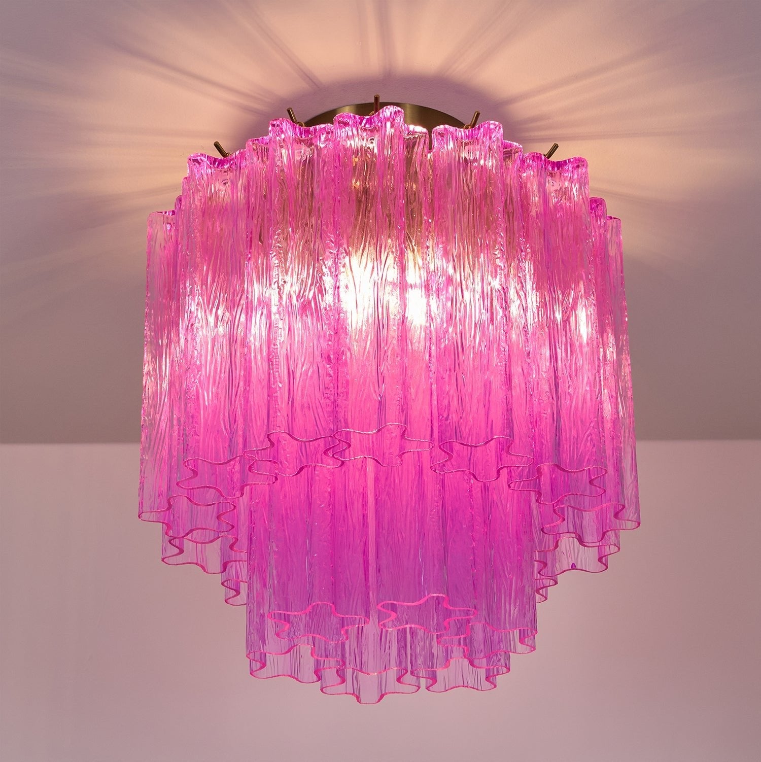 Fiora Rose Red Glass Ceiling Lamp - Lumpaz