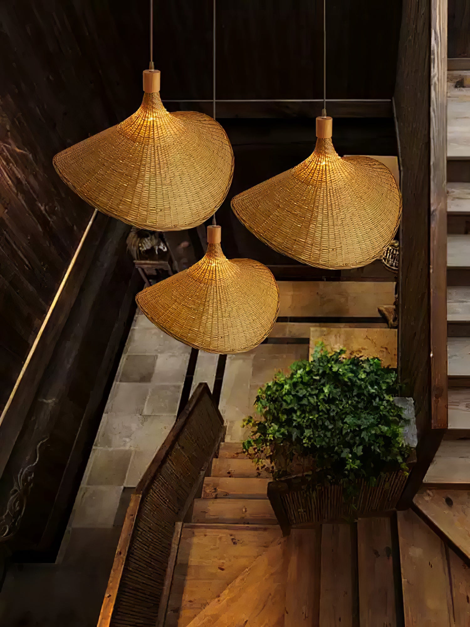 Rattan Weave Hat Pendant Light - Lumpaz