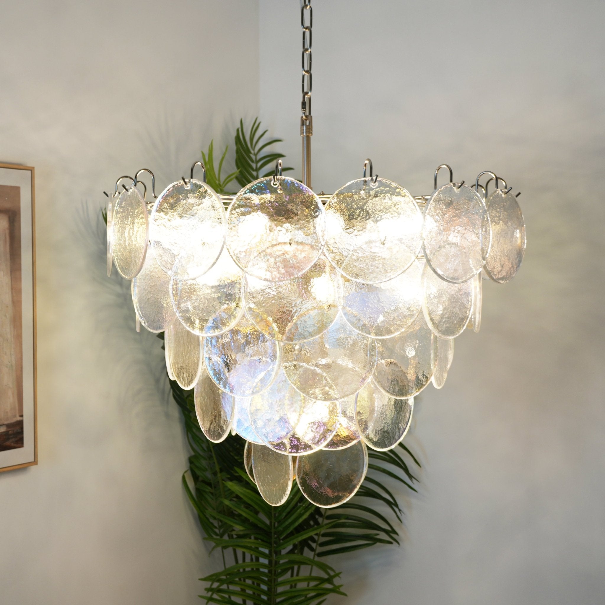 Murano Disc Iridescent Chandelier - Lumpaz