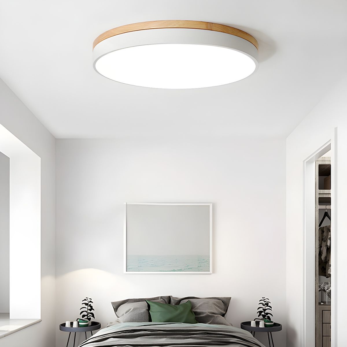 Zara Circular Wood Ceiling Lamp - Lumpaz