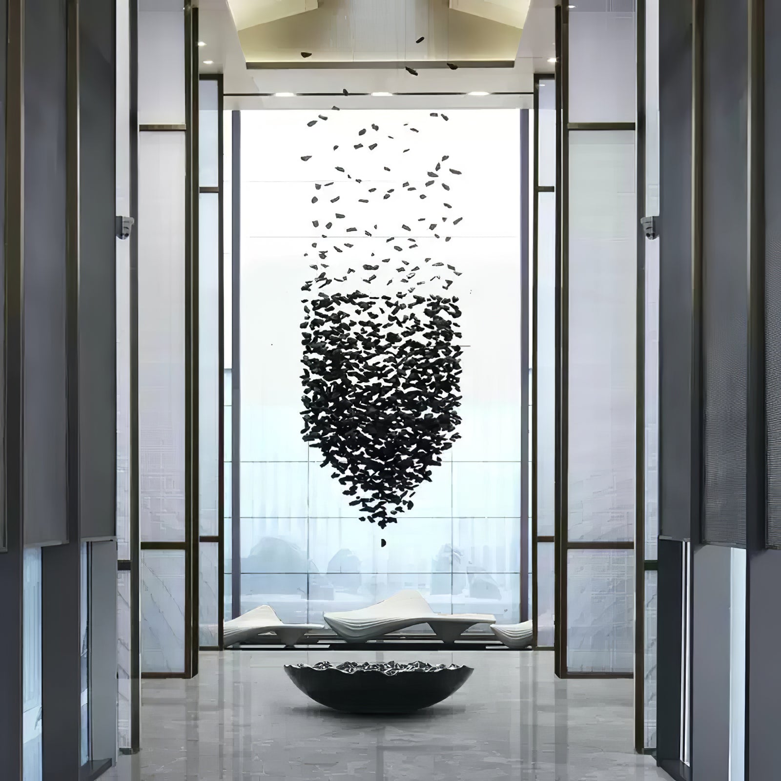 Charcoal Cascade Pixel Chandelier - Lumpaz