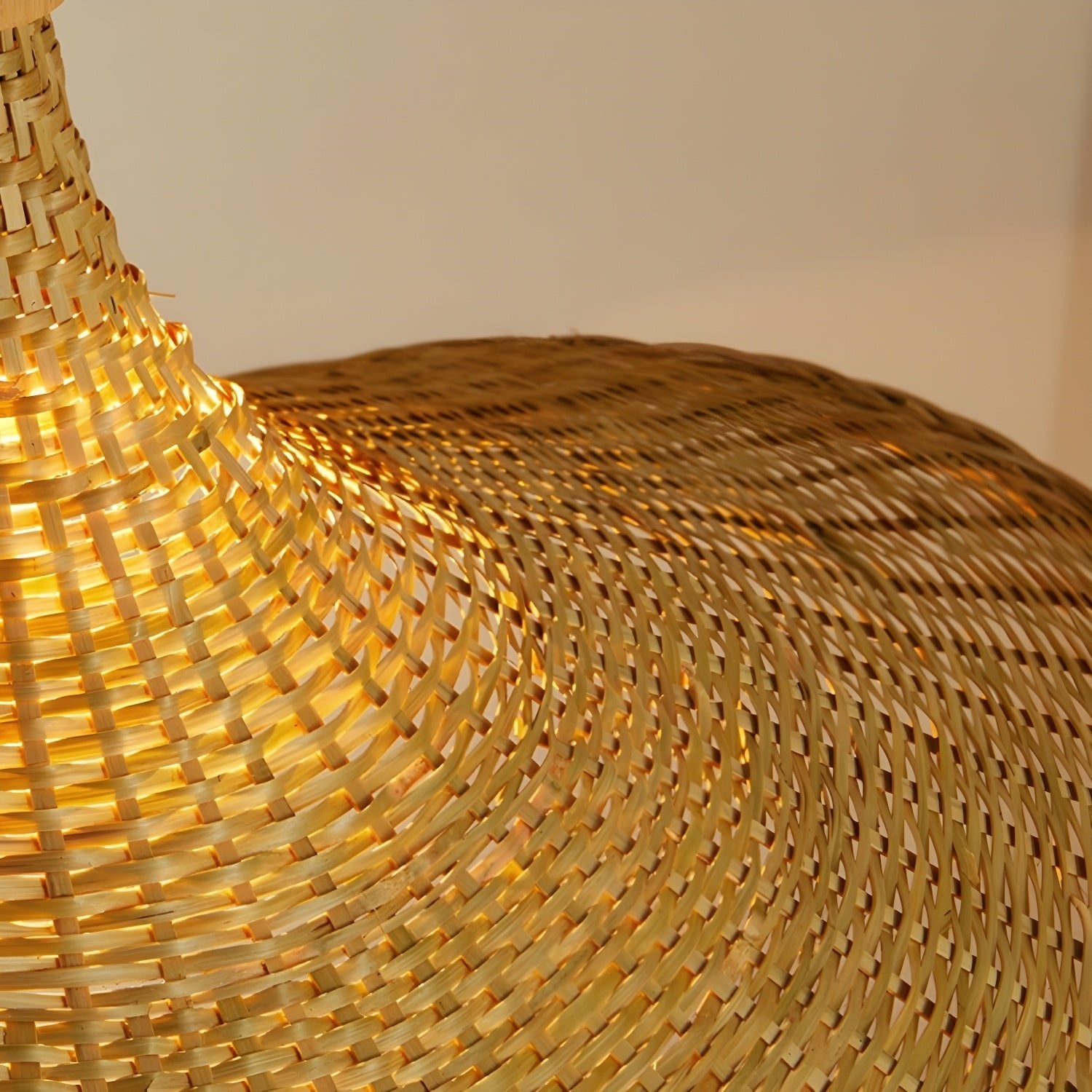 Rattan Weave Hat Pendant Light - Lumpaz