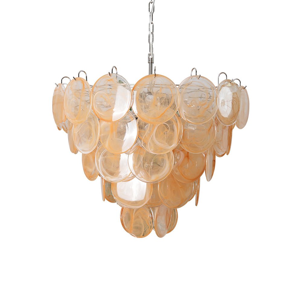 Orange Murano Disc Chandelier - Lumpaz