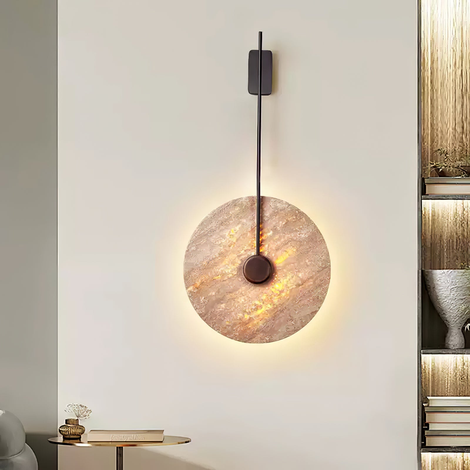 Travertine Disc Wall Lamp - Lumpaz
