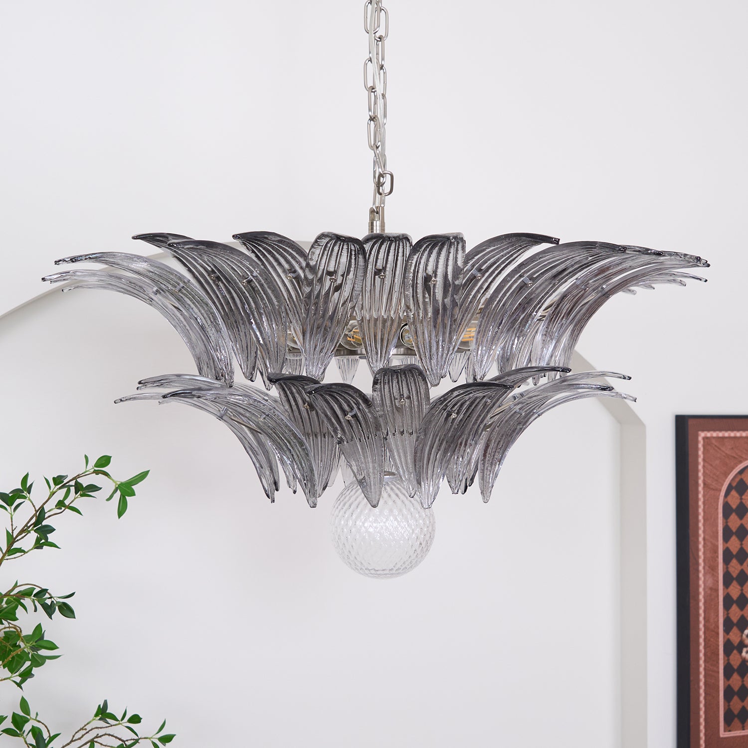 Murano Palmette Transparent Chandelier - Lumpaz