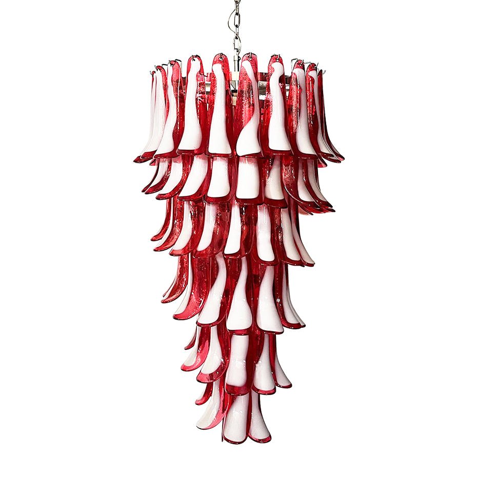 Murano Red Petals Spiral Chandelier - Lumpaz