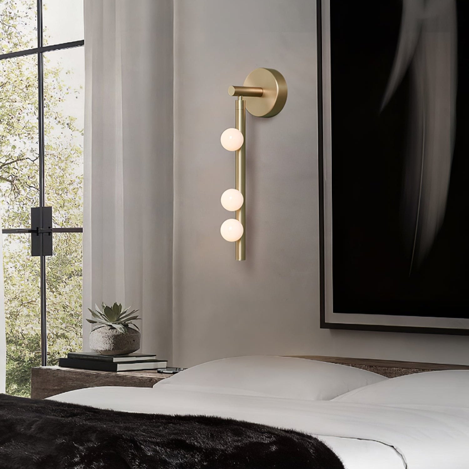 Brass Glass Tube Plug-in Wall Lamp - Lumpaz
