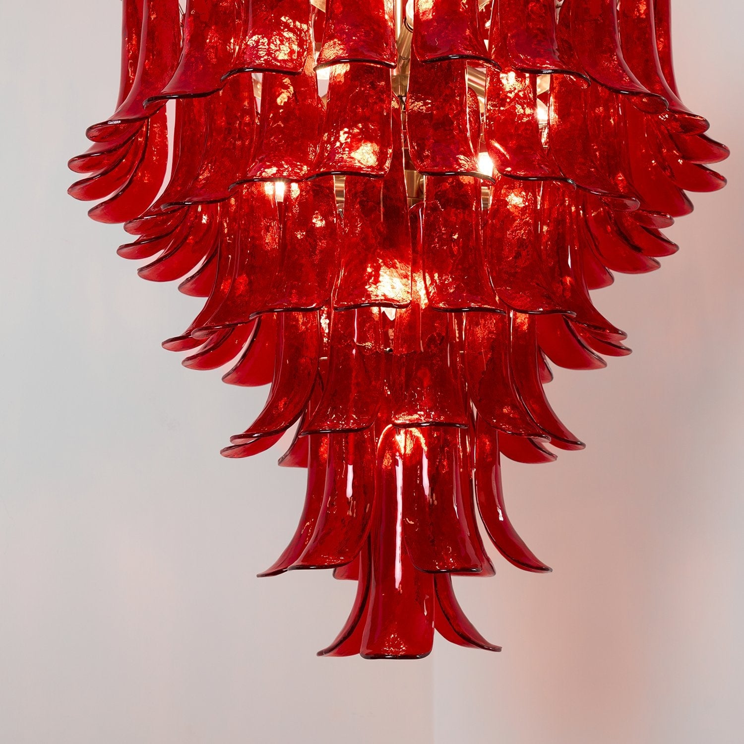 Murano Crimson Cascade Chandelier - Lumpaz