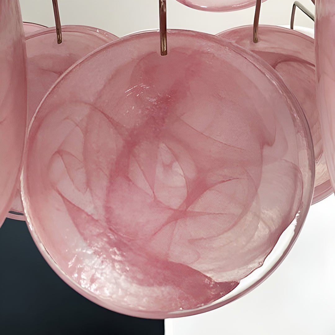 Murano Pink Disks Chandelier - Lumpaz