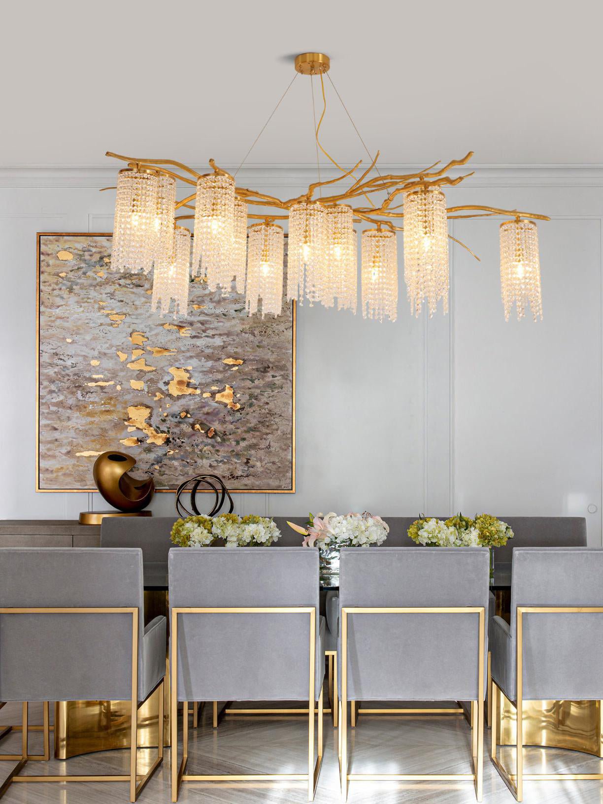 Forest Dawn Brass Chandelier - Lumpaz