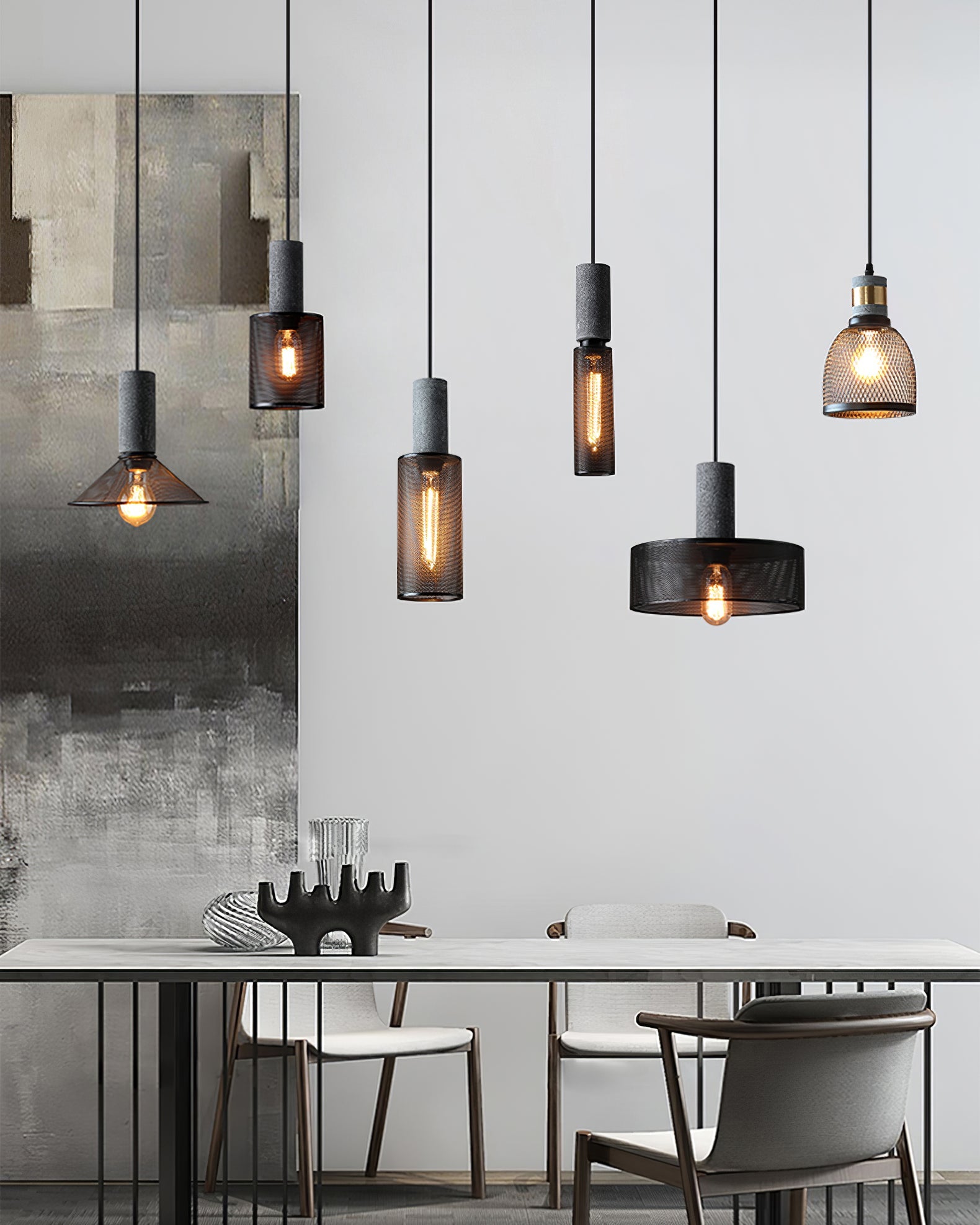 Cement Mesh Pendant Light - Lumpaz