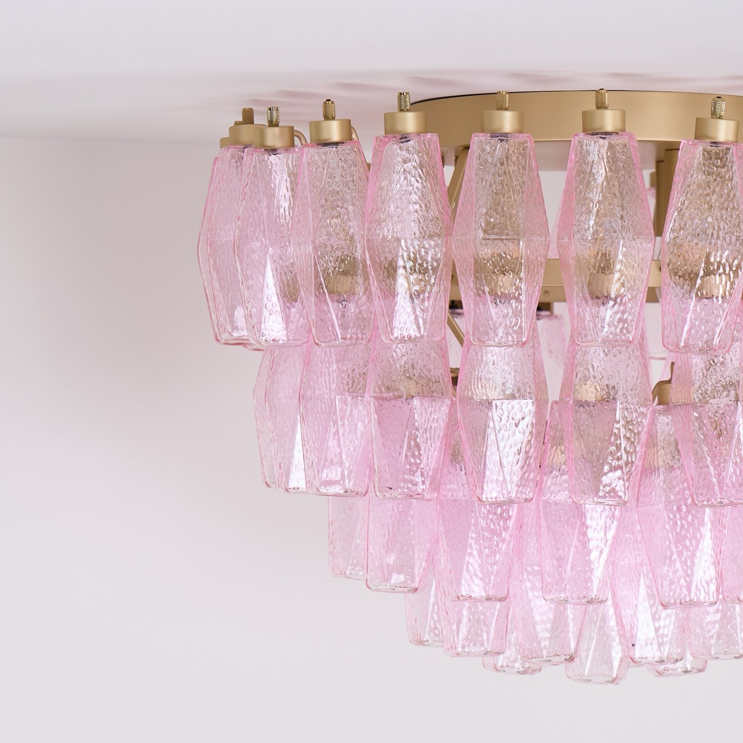Poliedri Murano Pink Ceiling Light - Lumpaz
