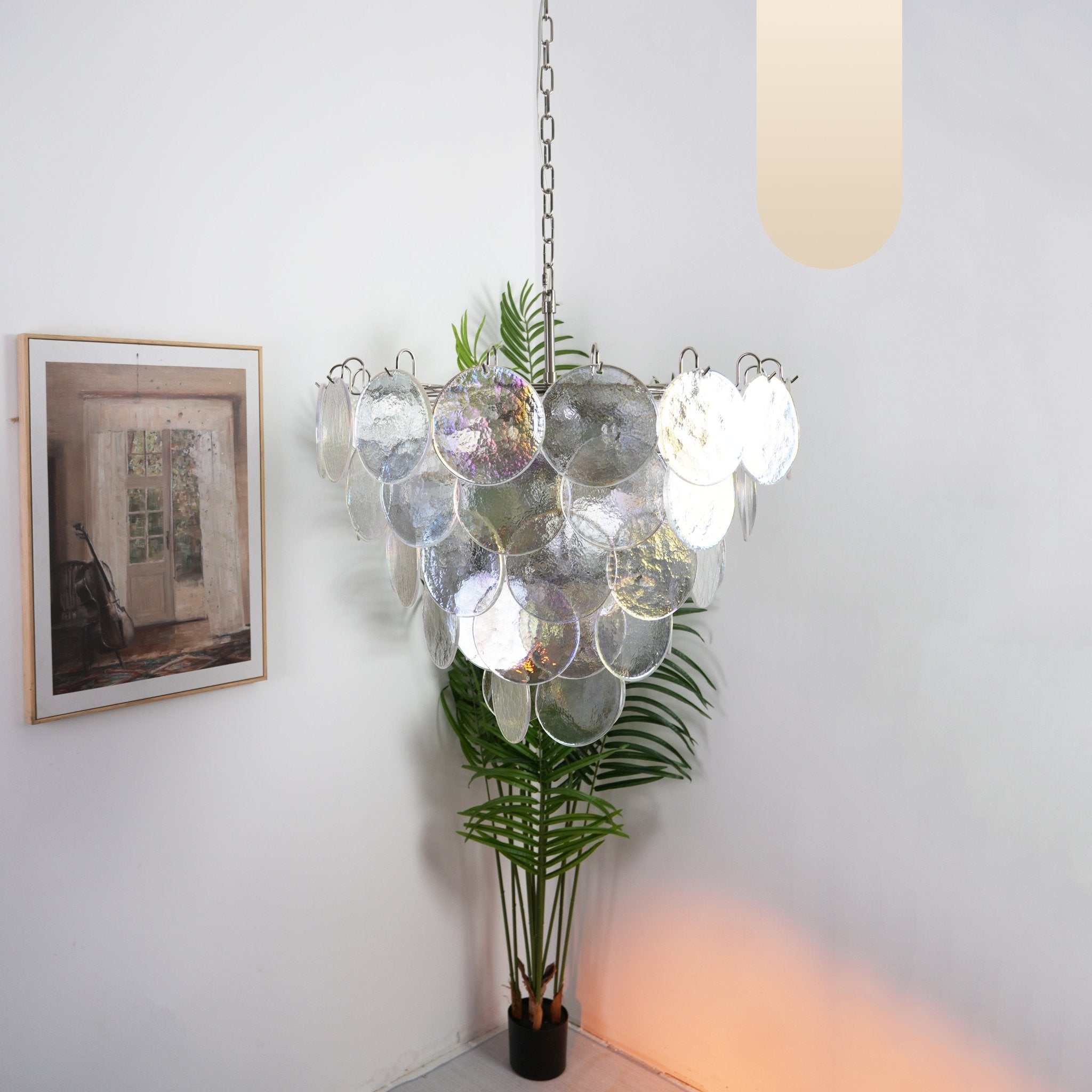 Murano Disc Iridescent Chandelier - Lumpaz