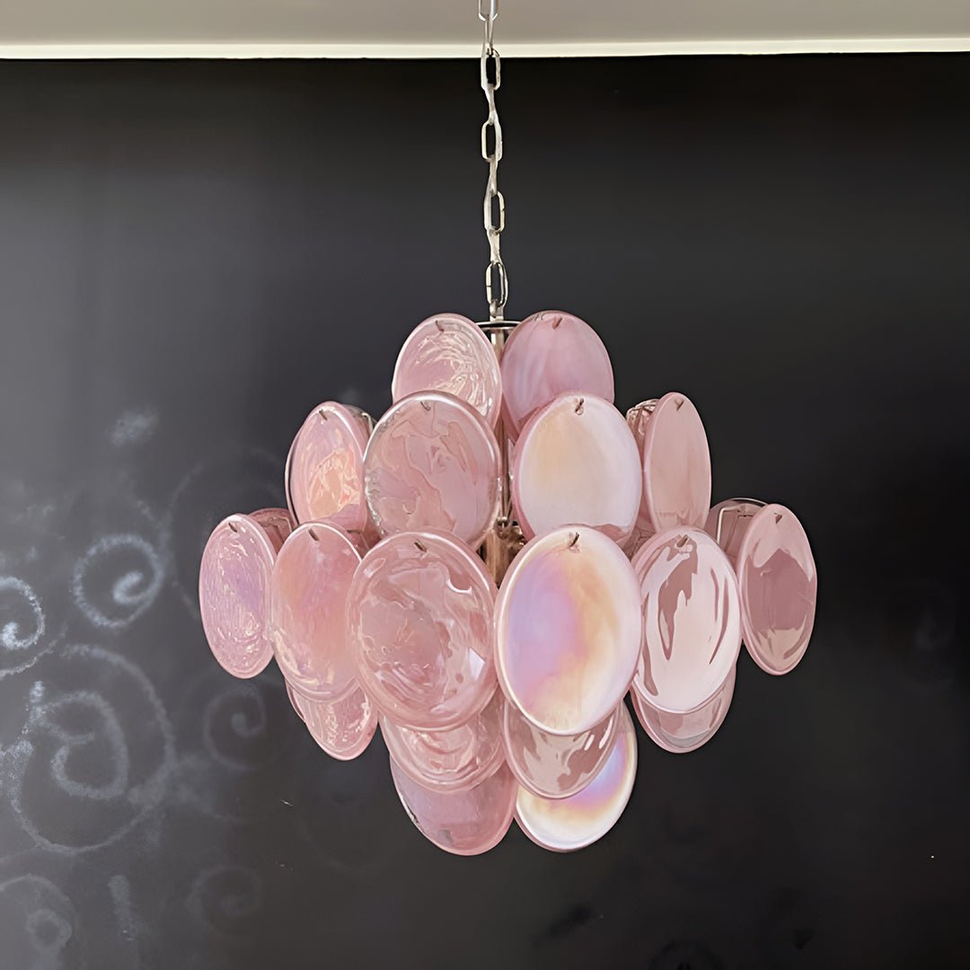 Murano Pink Disks Chandelier - Lumpaz