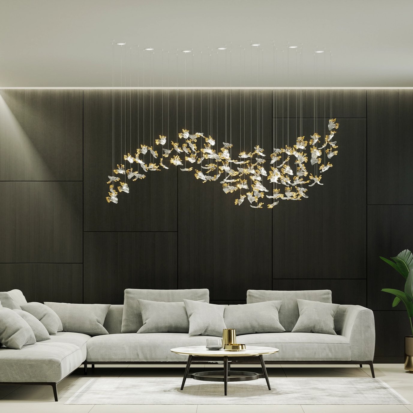 Frosted Petals Frozen Chandelier - Lumpaz