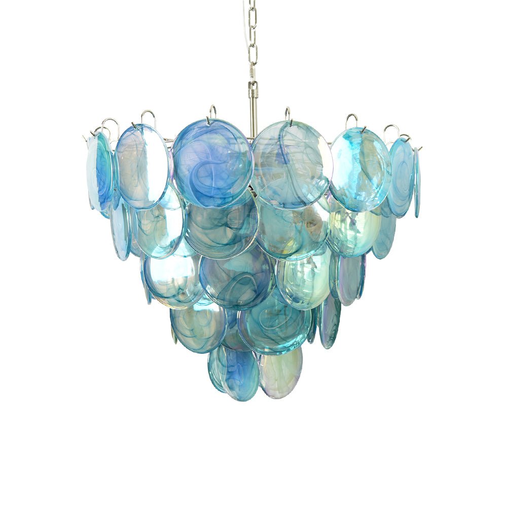 Blue Murano Disc Chandelier - Lumpaz
