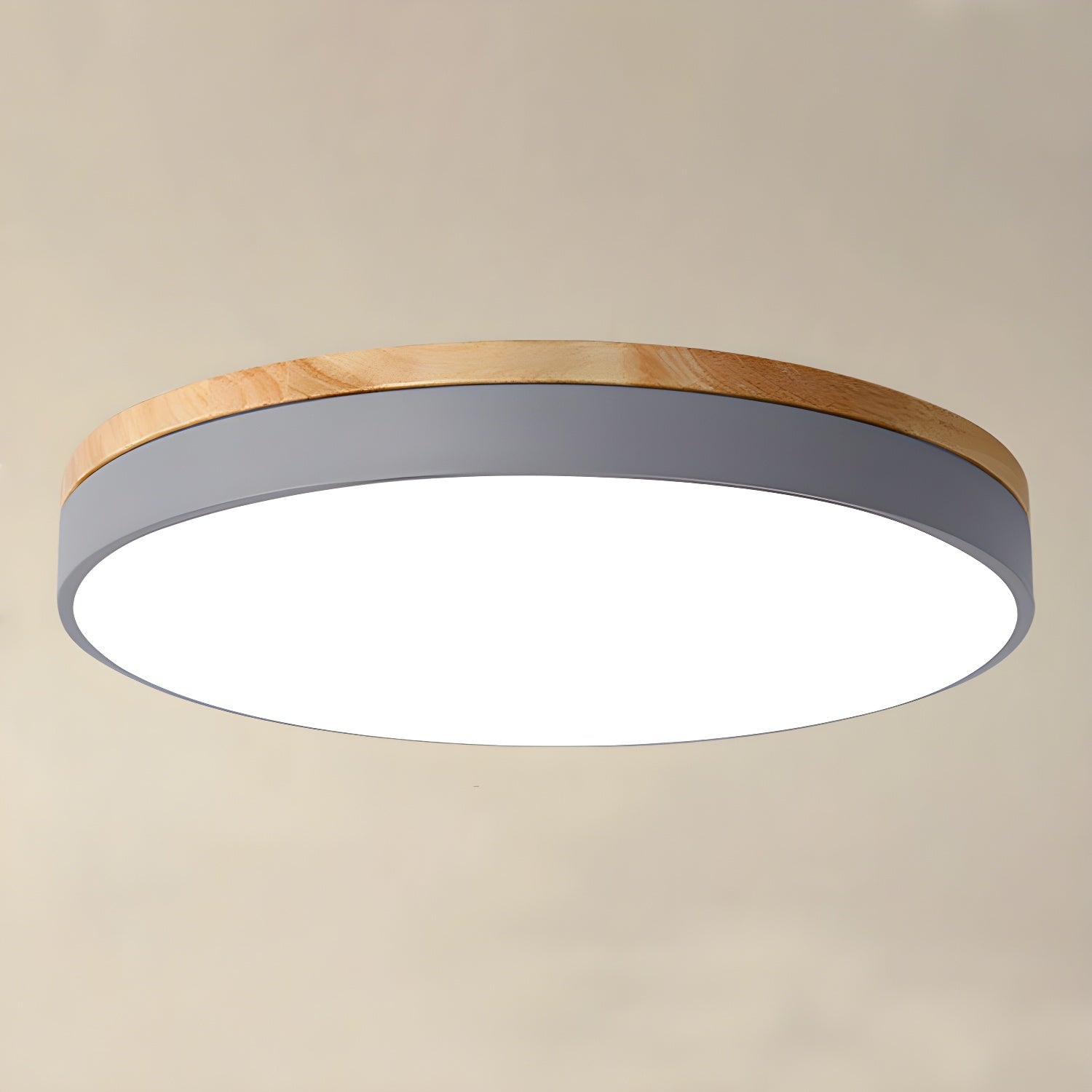 Zara Circular Wood Ceiling Lamp - Lumpaz