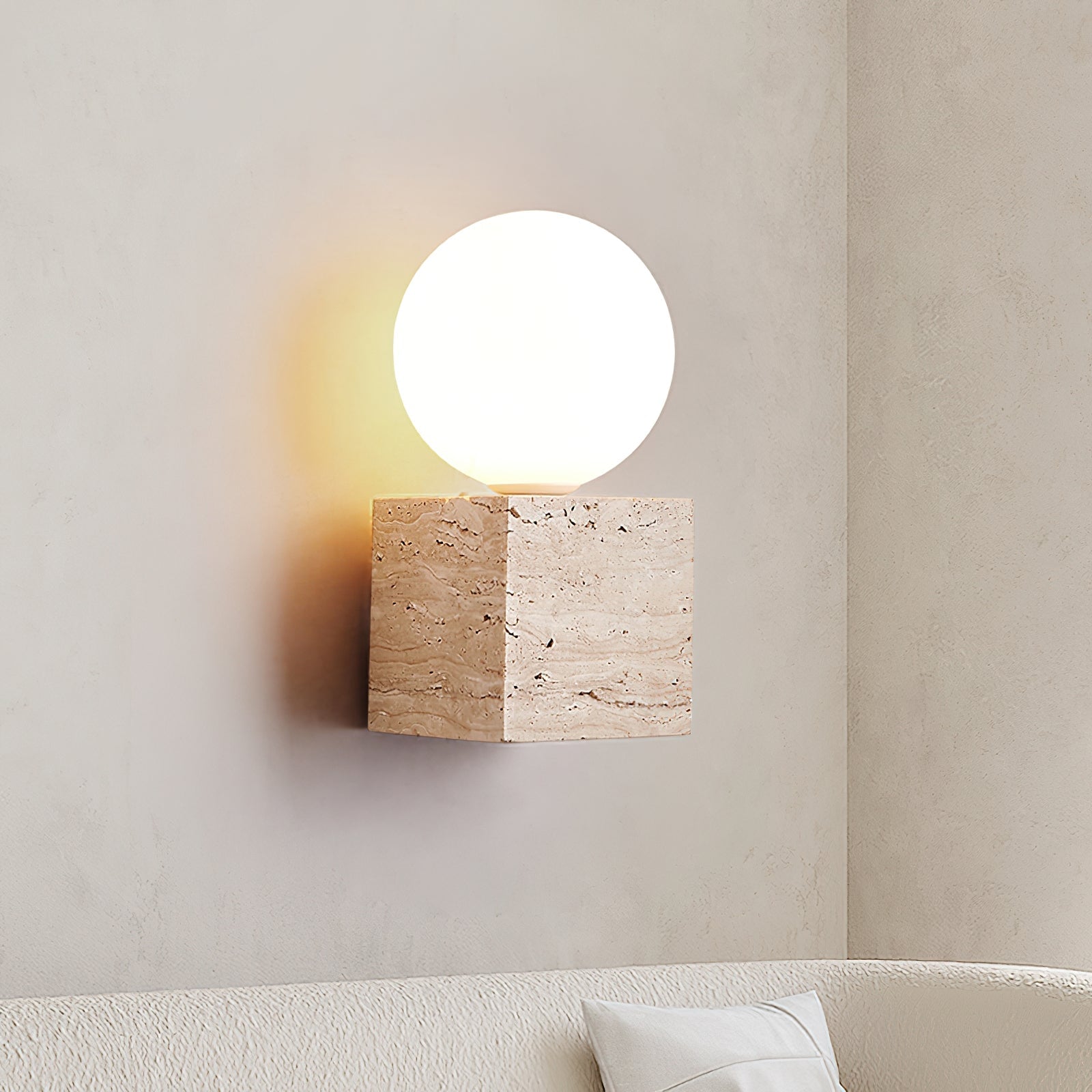 Cube Stone Wall Lamp - Lumpaz