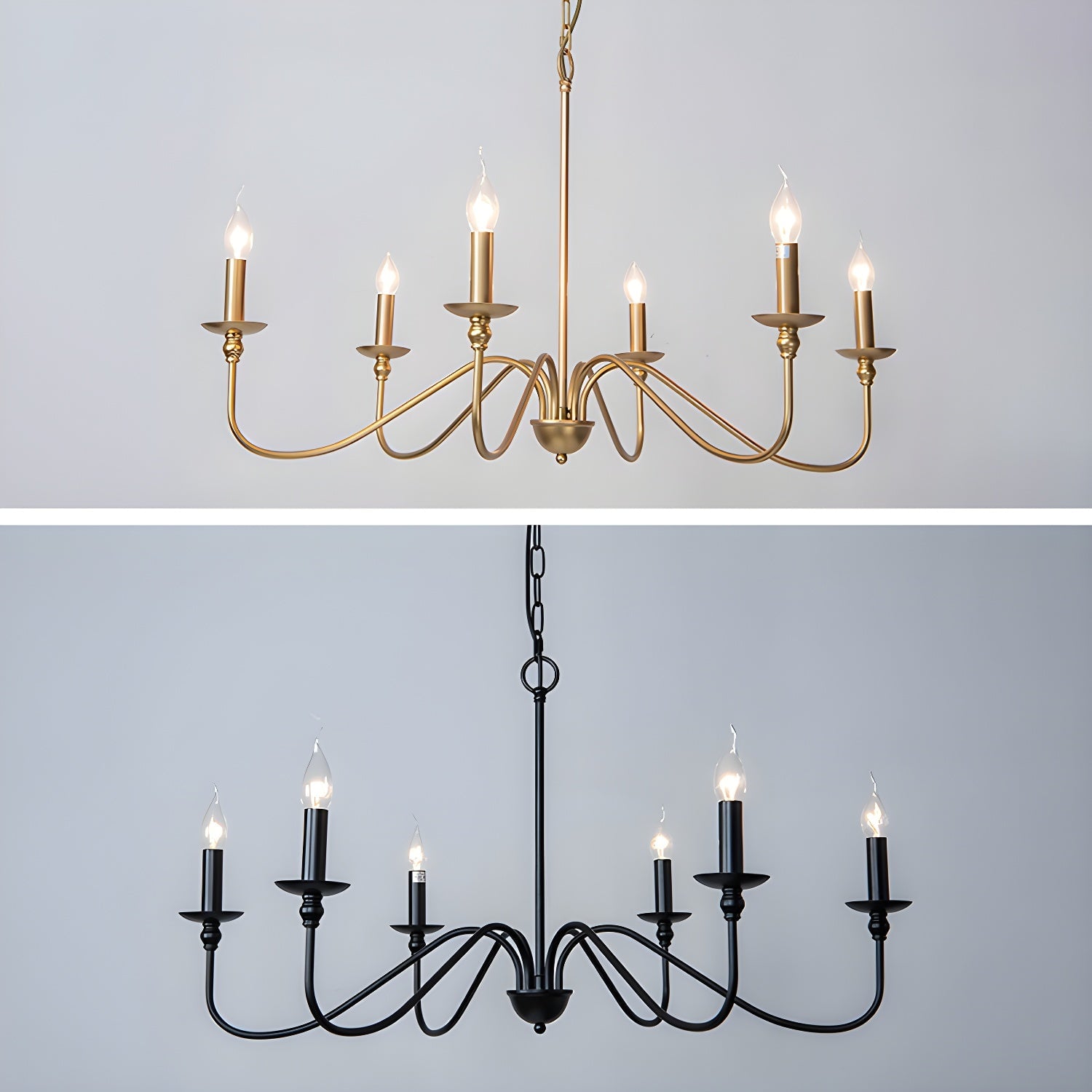 Timeless Gold Candle Chandelier - Lumpaz