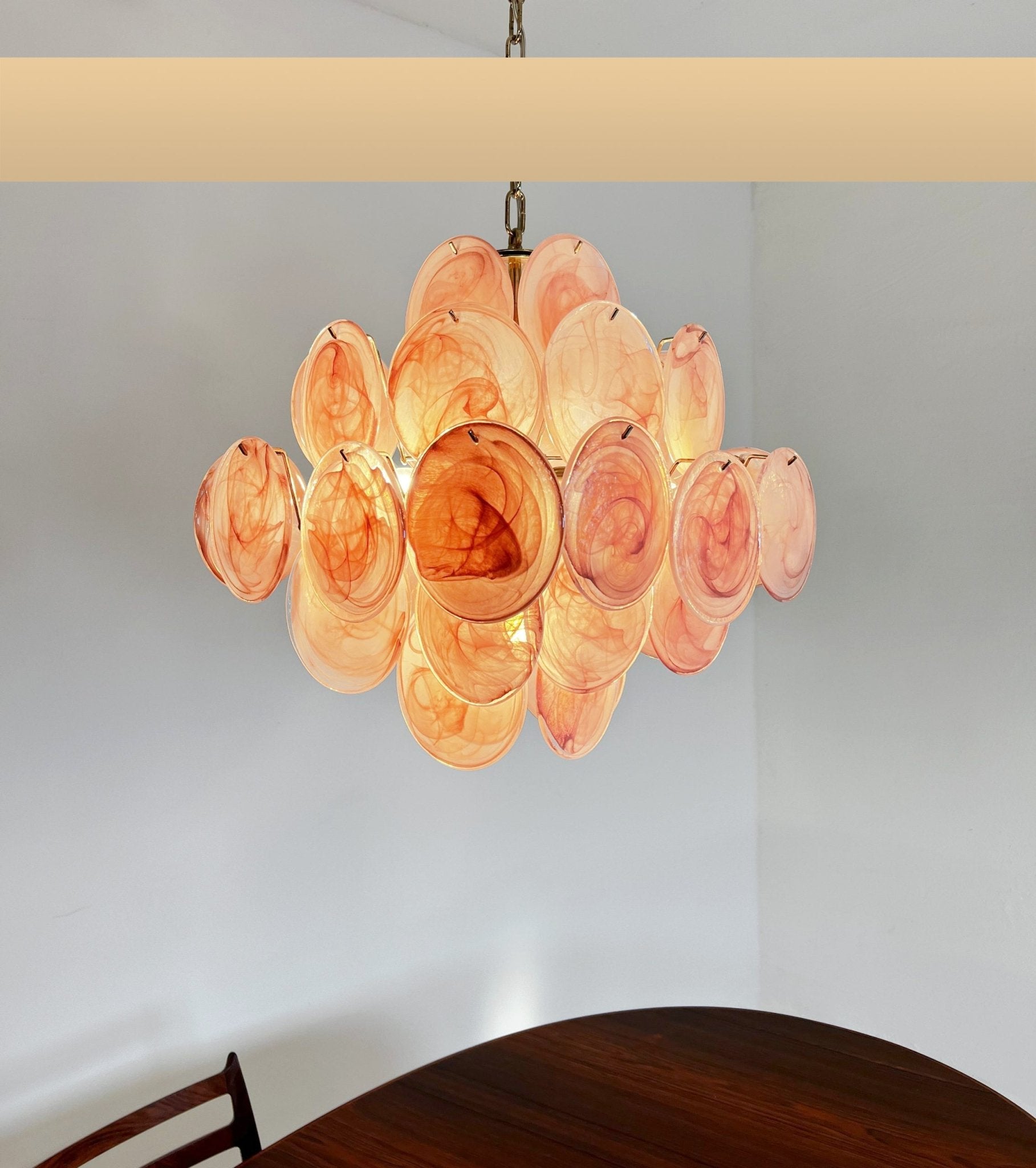 Murano Pink Disks Chandelier - Lumpaz